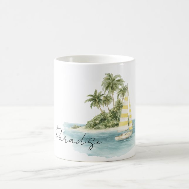 Paradis Palmträd Ö Boat Kaffemugg (Center)