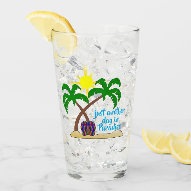 Paradis vid stranden / Palmer Glas Tumbler (Framsida Ice)