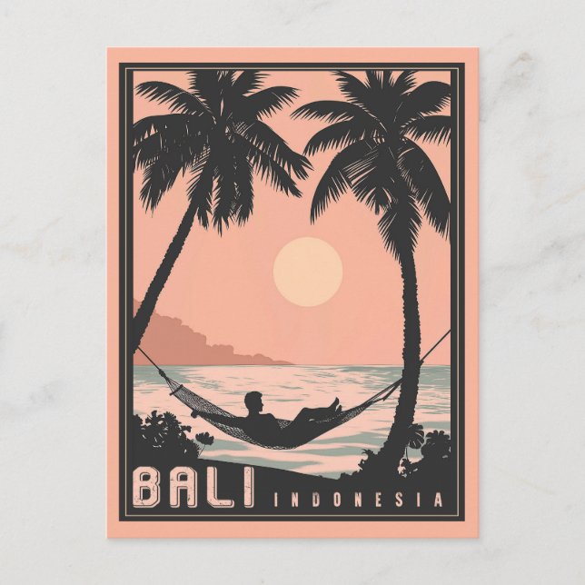 Paradise: Bali i Vintagens Rosa Vykort (Framsida)
