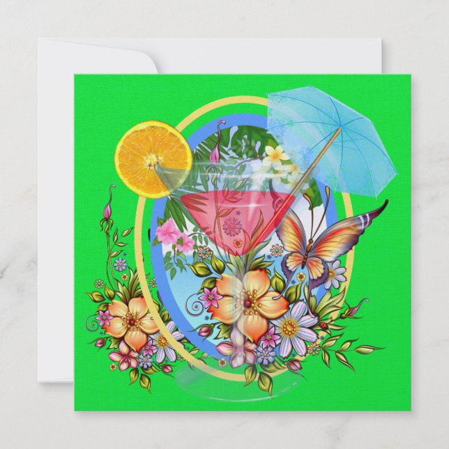 Paradise Beach Cocktail - SRF Inbjudningar (Framsida)