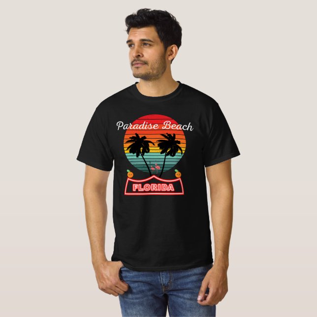 Paradise Beach Florida 2 T Shirt (Hel framsida)
