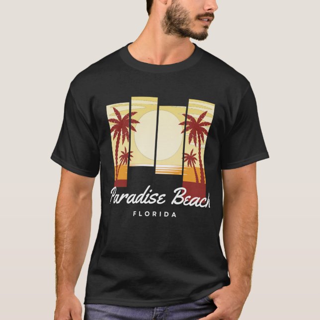 Paradise Beach Florida T Shirt (Framsida)