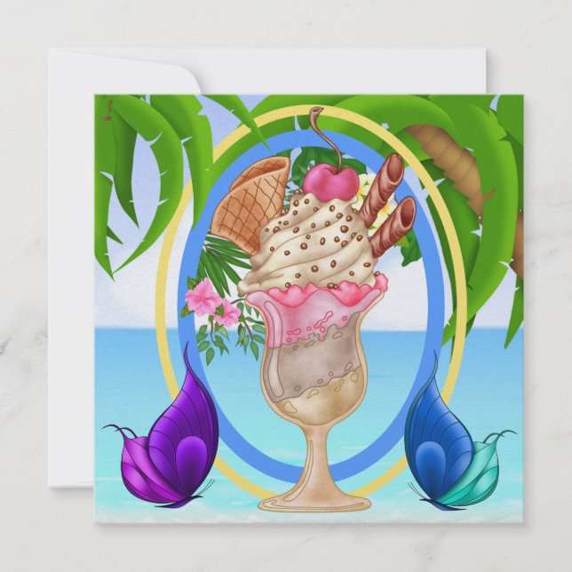 Paradise Beach Ice Cream Inbjudningar (Framsida)
