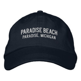 Paradise Beach Michigan Broderad Basebollmössa Keps