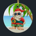 Paradise Beach Santa - SRF Julgransprydnad Keramik<br><div class="desc">Ha roligt med dem. Tänka teman! Spela upp med färger, lägg till eller ta bort text och (för lite extra-avgift) anpassa baksidan med bilder, färg, din logotyp/företagsinformation... ! Prydnadsföremål är inte bara för Julgranar. De ser trevliga ut i ditt hem, hänger över en gardinsstav eller någon annanstans och är underbara...</div>