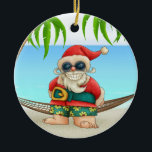 Paradise Beach Santa - SRF Julgransprydnad Keramik<br><div class="desc">Ha roligt med dem. Tänka teman! Spela upp med färger, lägg till eller ta bort text och (för lite extra-avgift) anpassa baksidan med bilder, färg, din logotyp/företagsinformation... ! Prydnadsföremål är inte bara för Julgranar. De ser trevliga ut i ditt hem, hänger över en gardinsstav eller någon annanstans och är underbara...</div>