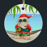 Paradise Beach Santa - SRF Julgransprydnad Keramik<br><div class="desc">Ha roligt med dem. Tänka teman! Spela upp med färger, lägg till eller ta bort text och (för lite extra-avgift) anpassa baksidan med bilder, färg, din logotyp/företagsinformation... ! Prydnadsföremål är inte bara för Julgranar. De ser trevliga ut i ditt hem, hänger över en gardinsstav eller någon annanstans och är underbara...</div>