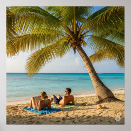 Paradise Beach Scene Poster