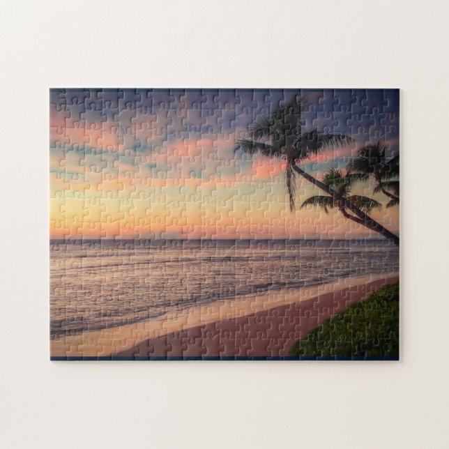 PARADISE BEACH TROPICAL SUNSET JIGSAW PUZZLE PUSSEL (Horisontell)
