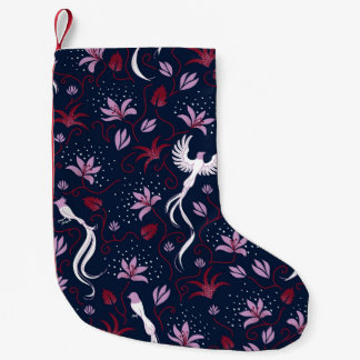 Paradise Birds: Blossoming Vintage Mönster. Liten Julstrumpa