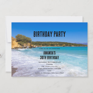 Paradise Birthday, Exotic Beach Tropical Island Inbjudningar
