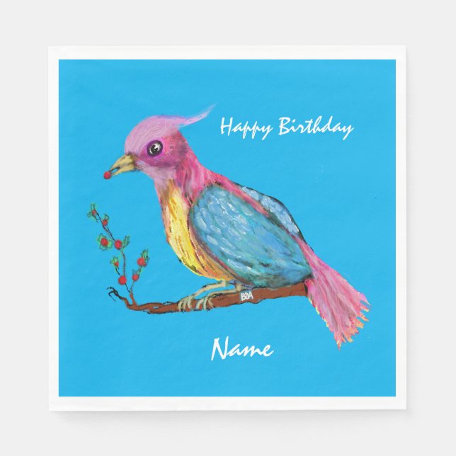 Paradise Birthday Firation Pappersservett (Framsidan)