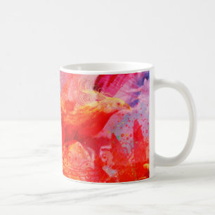 Paradise Blommigt Bird Phoenix Stigning Flame Art Kaffemugg