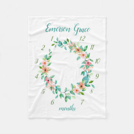 Paradise Blommigt Flicka Månadsmilstolpe - foto Fleecefilt