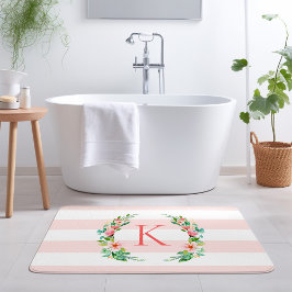 Paradise Blommigt och Rand Monogram Badrumsmatta