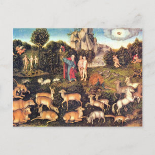 Paradise by Cranach D. Ä. Lucas (Best Quality) Vykort