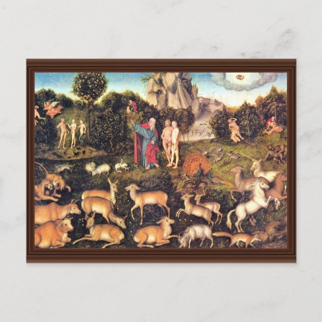 Paradise by Cranach D. Ä. Lucas (Best Quality) Vykort (Framsida)