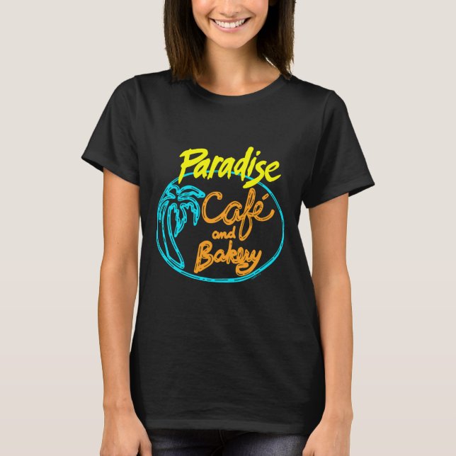 Paradise Cafe, mörk shirts T Shirt (Framsida)
