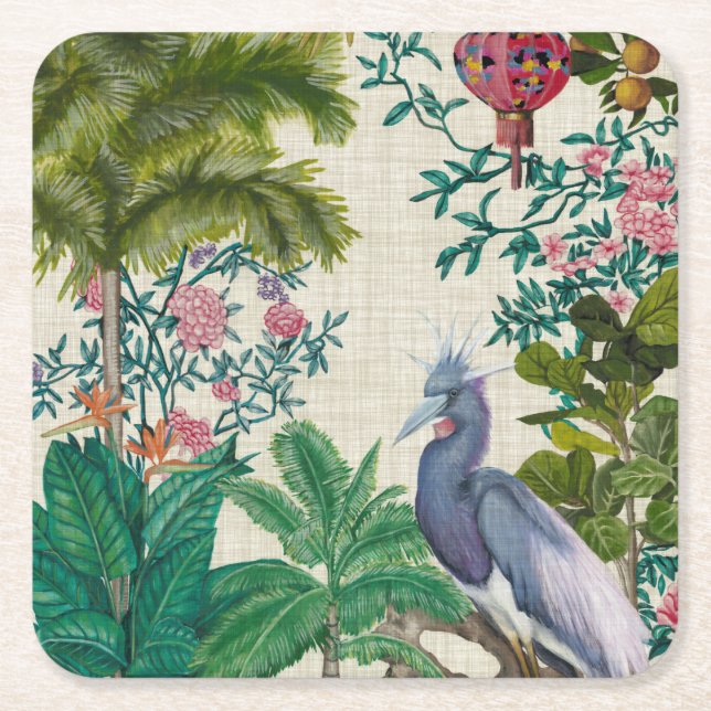 Paradise Chinoiserie Underlägg Papper Kvadrat (Framsidan)