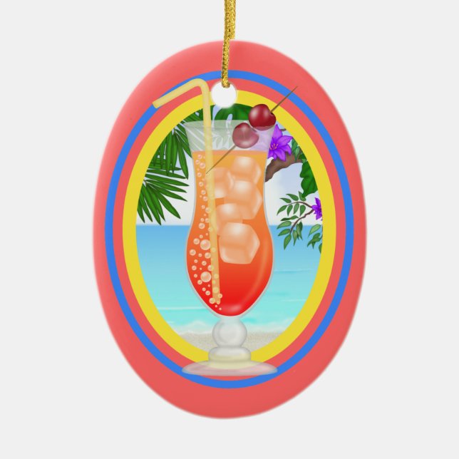 Paradise Cocktail Julgransprydnad Keramik (Framsidan)