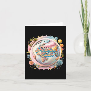 Paradise Earth Planet i Pastel Färg Sticker Kort