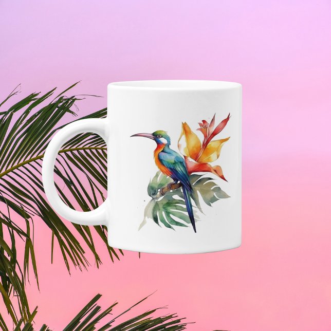 Paradise-fågel, färglös fantassefågel 'n blomma kaffemugg (Skapare uppladdad)
