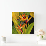 Paradise-fågeln Fyrkantig Klocka<br><div class="desc">Dramatic Bird of Paradise av Tim O'Toole. Ett vackert och dynamiskt stycke av en fågel av paradisblomma. | 29 200 Z</div>