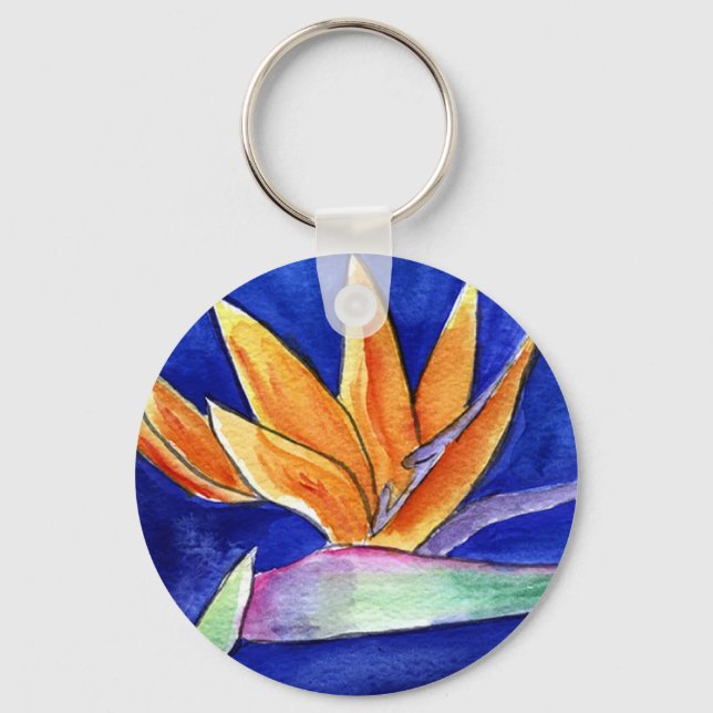 Paradise Flower Painting Art Keychain (fallskärm) Nyckelring (Framsida)