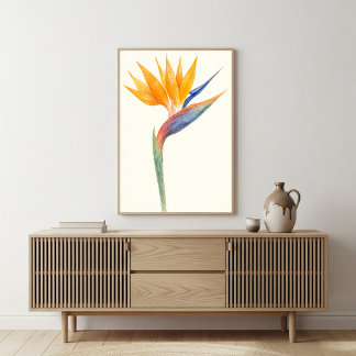 Paradise Flower Watercolor Art Poster