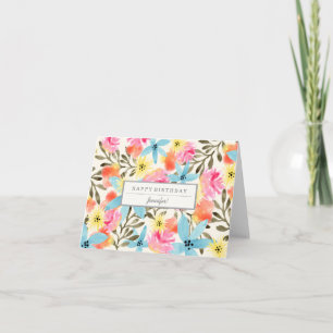 Paradise Flowers Anpassningsbar Birthday Card Kort