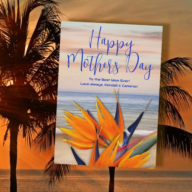 Paradise Flowers Best Mors dag Card Inbjudningar (Skapare uppladdad)