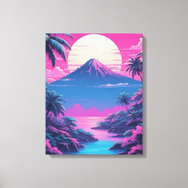 Paradise handflatan: A Tranquil Tropical Sunset Es Canvastryck (Framsida)