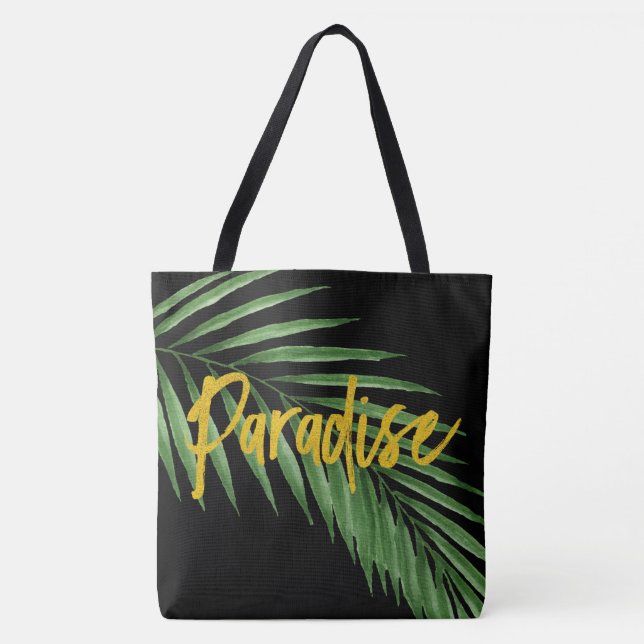 Paradise Handflatan Hawaiian Beach Bag Reversible- Tygkasse (Framsida)