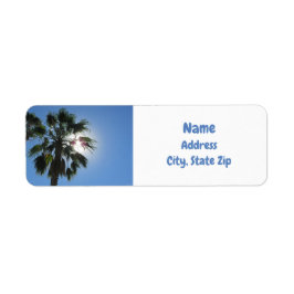 Paradise handflatan Träd Tropical Sunshine Island  Returadress Etikett