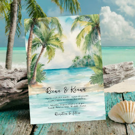 Paradise Handflatan Tropical Beach Wedding Inbjudningar