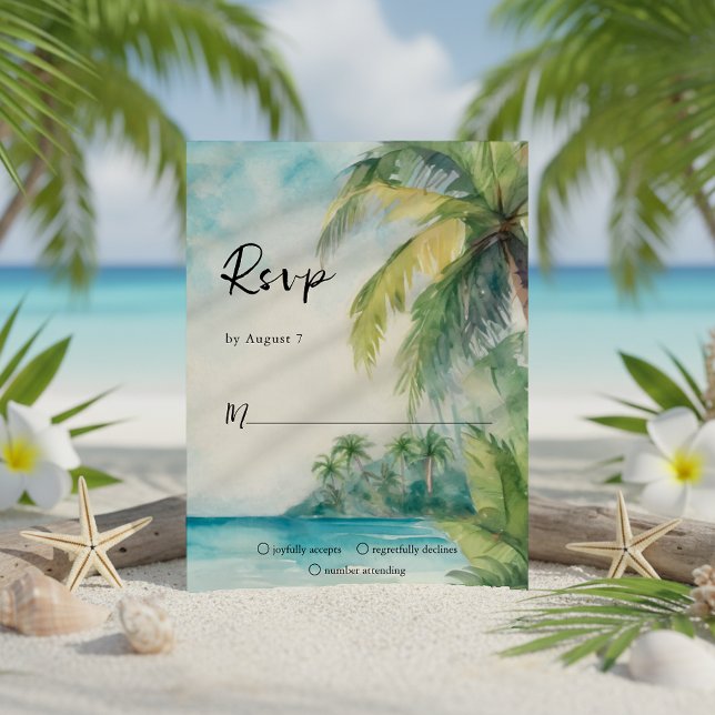 Paradise Handflatan Tropical Beach Wedding OSA Kort (Skapare uppladdad)