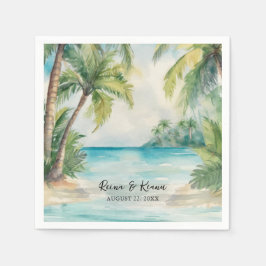 Paradise Handflatan Tropical Beach Wedding Pappersservett
