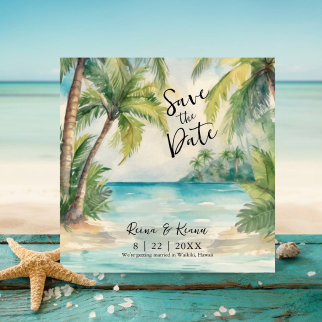 Paradise Handflatan Tropical Beach Wedding Spara Datumet (Skapare uppladdad)
