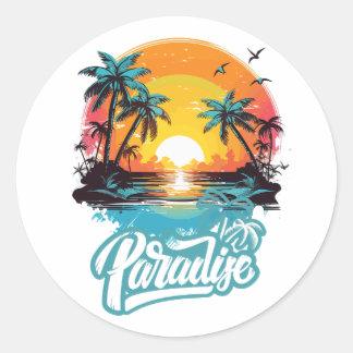 Paradise Hawaii Sticker Runt Klistermärke