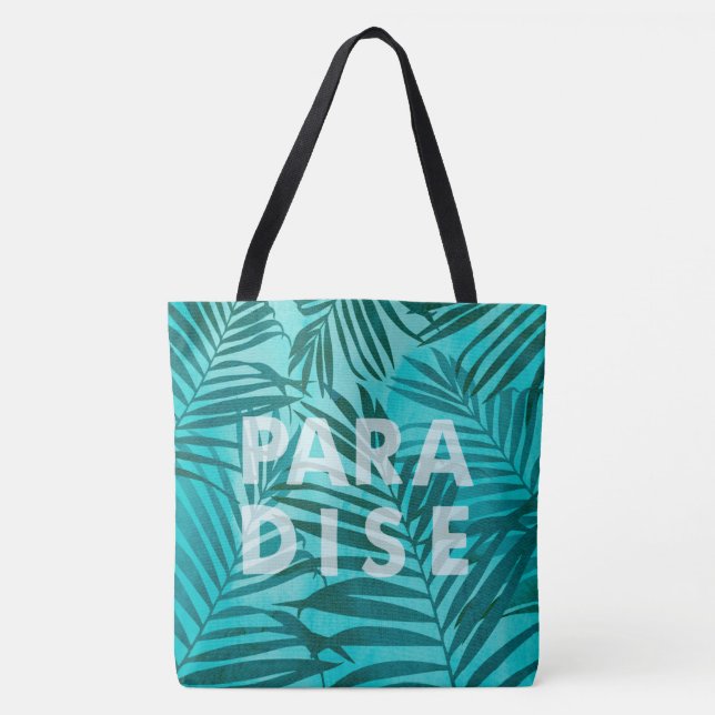 Paradise Hawaiian Handflatan Tropical i Teal Tygkasse (Framsida)