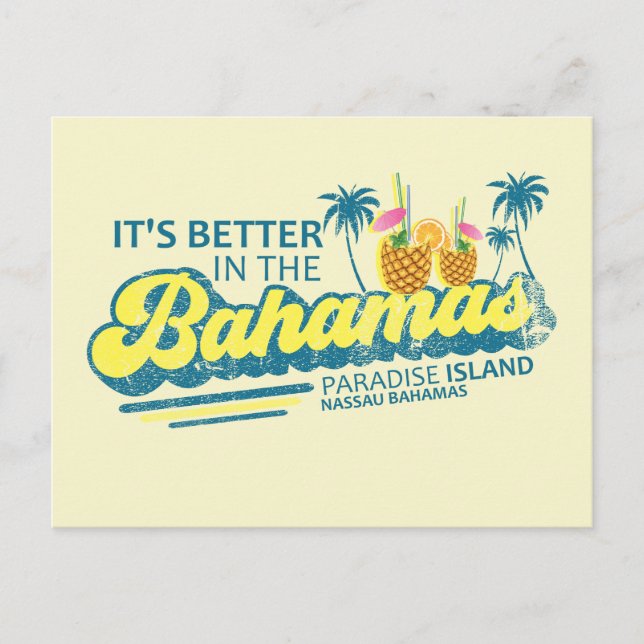Paradise Island Bahamas Postcard Vacation Cruise Vykort (Framsida)