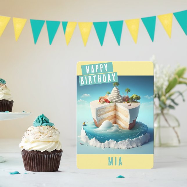 Paradise Island Birthday Card Julkort (Skapare uppladdad)