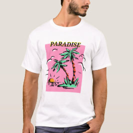 Paradise Island med sunset T Shirt