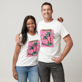 Paradise Island med sunset T Shirt