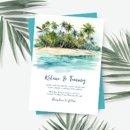Paradise Island Tropical Beach Wedding Inbjudningar
