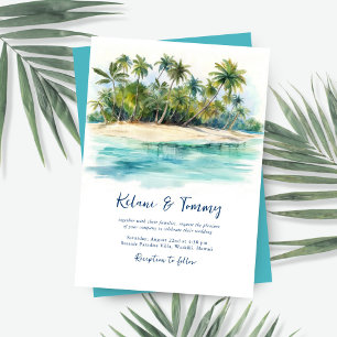 Paradise Island Tropical Beach Wedding Inbjudningar