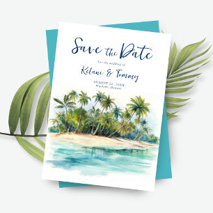 Paradise Island Tropical Beach Wedding Spara Datumet