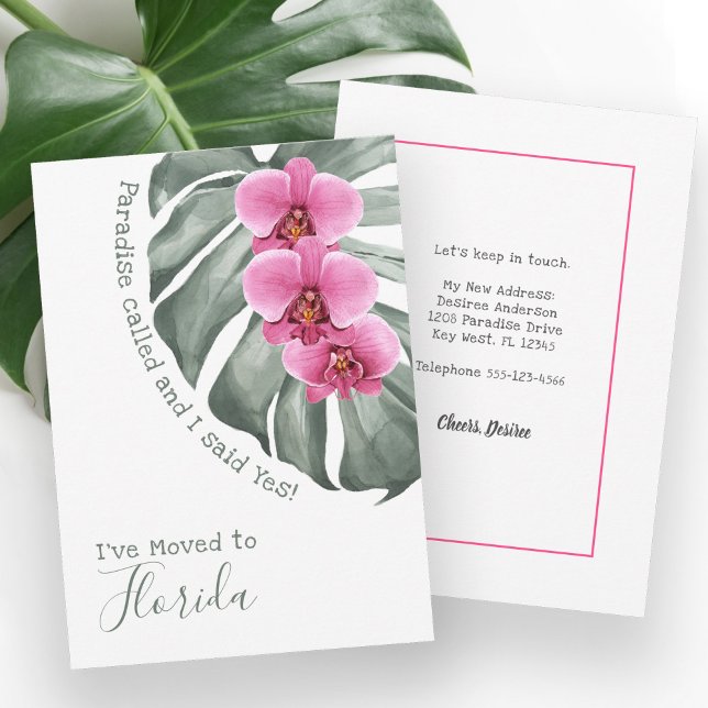 Paradise kallade Tropical Orchids Jag har Flyttat Meddelande (Skapare uppladdad)