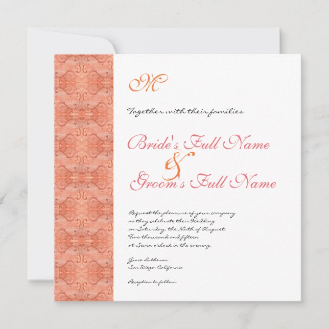 Paradise Modern Flower 1, bröllopsinbjudan Inbjudningar (Framsida)