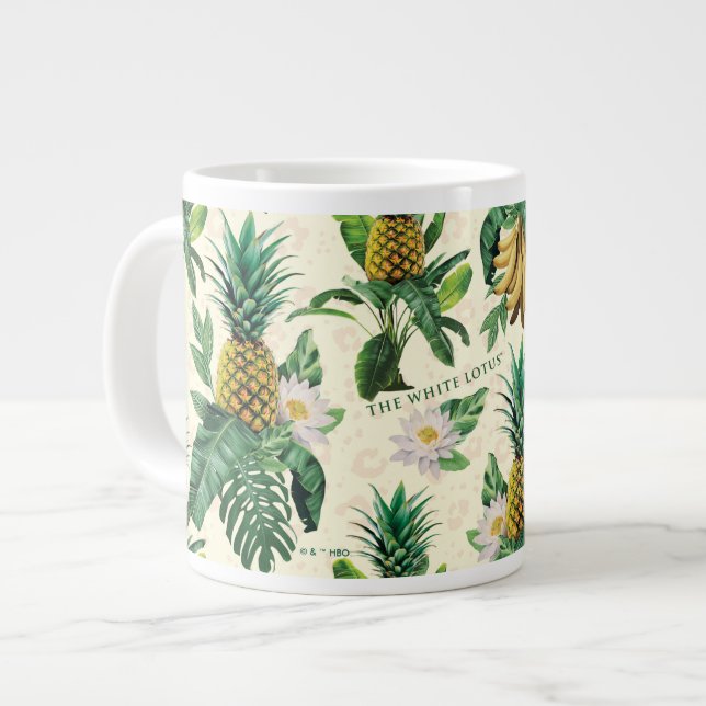 Paradise Mönster i vit Lotus Pineapple Jumbo Mugg (Framsida vänster)